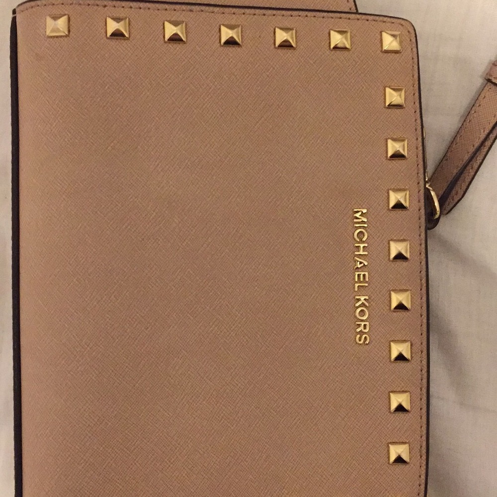 Michael Kors Tan Crossbody Bag with Gold Studs